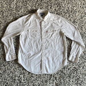 Levi’s Snap Button Long Sleeve Western Pearl Button Down Shirt Texture Stripe XL
